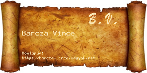 Barcza Vince névjegykártya