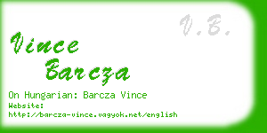 vince barcza business card